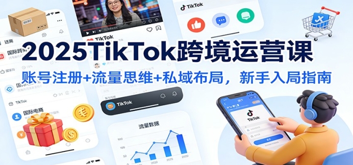 2025TikTok�羳��Ӫ�Σ��˺�ע��+����˼ά+˽�򲼾֣��������ָ��